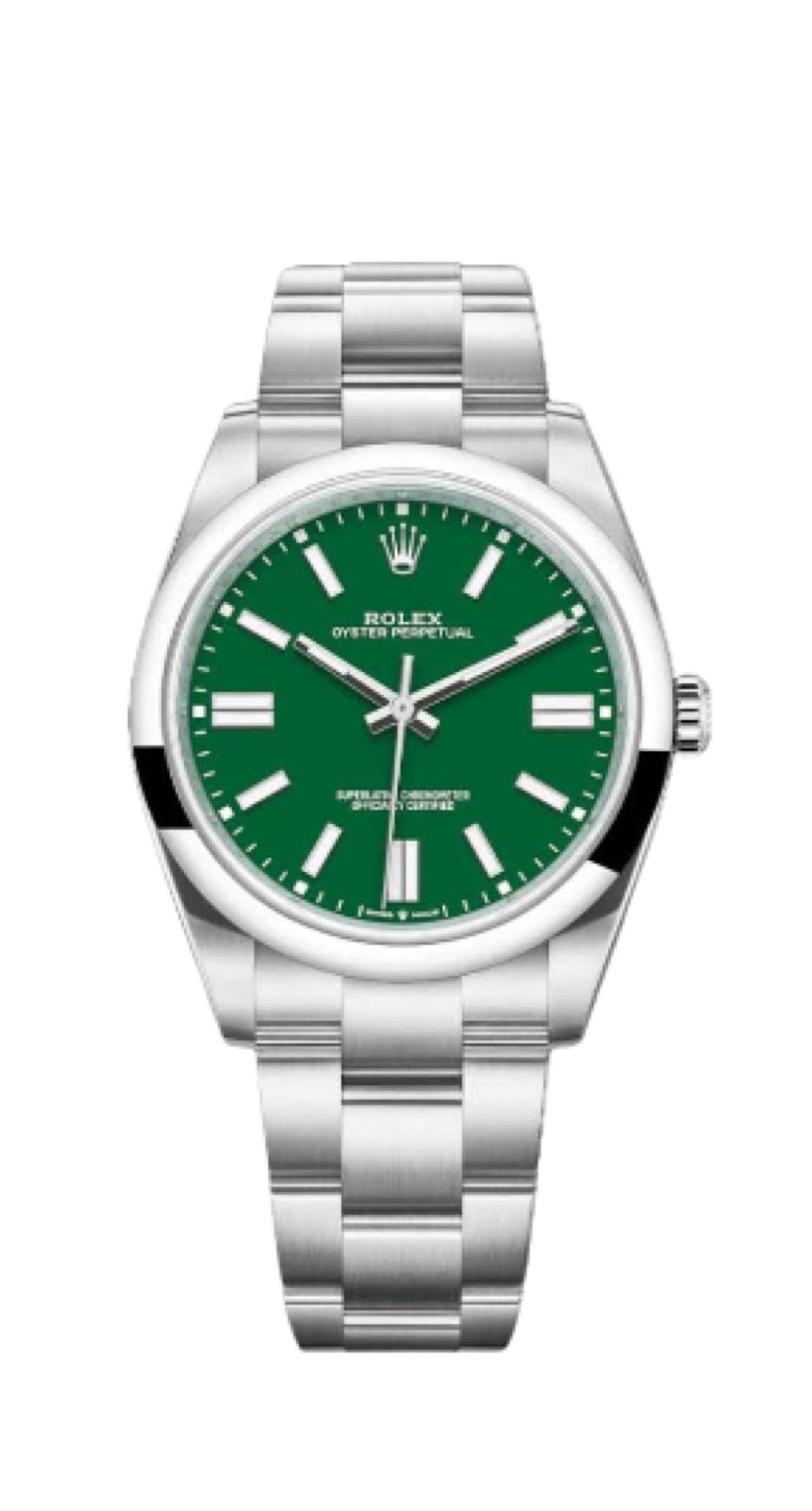 124300 Green Rolex Oyster Perpetual 41mm Mens Watch - Eleventh Hour Fine Wrist Watches